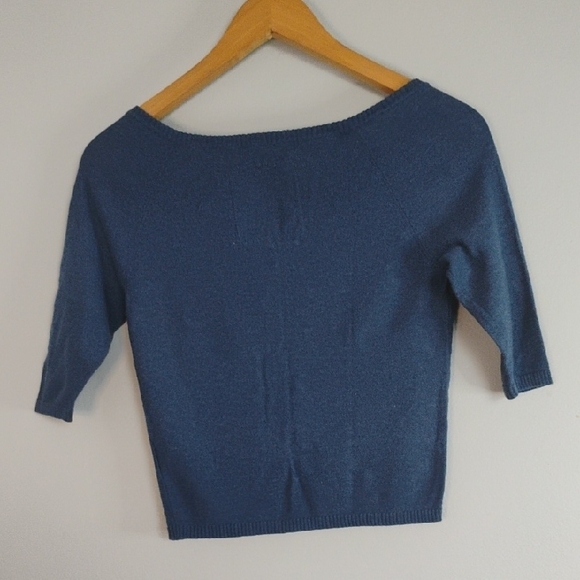 Mossimo Supply Co. Blue Sweater Cardigan Crop Top 100% Cotton Size XS-Casual - Picture 7 of 8